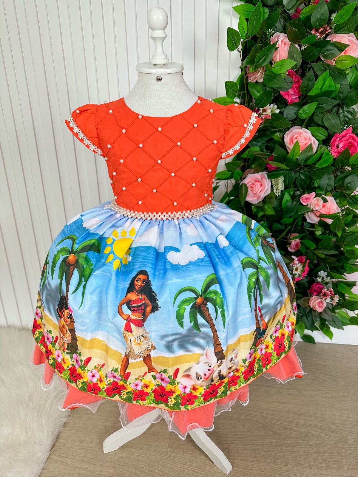 Vestido Infantil Temático Luxo Moana