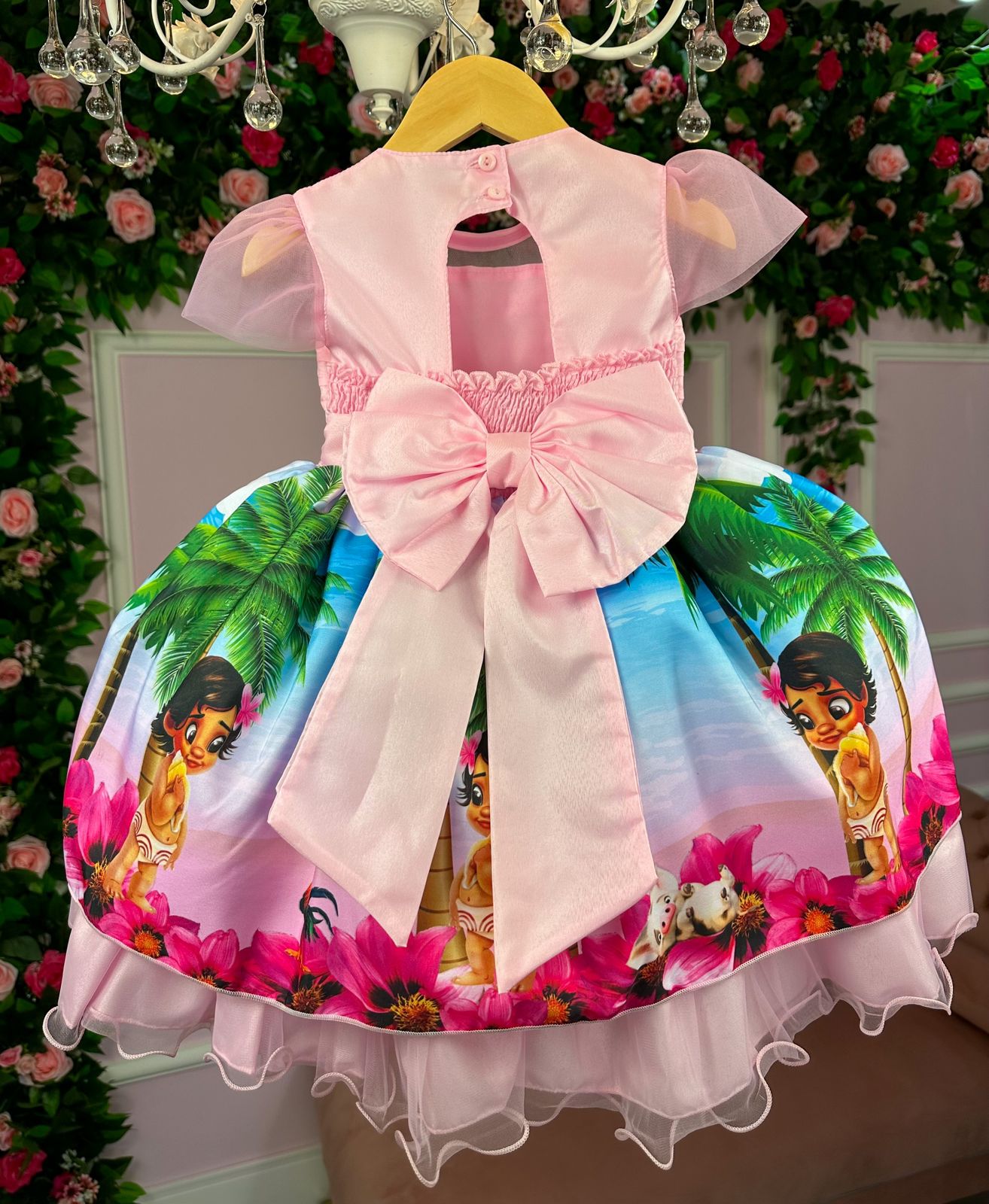 Vestido infantil Tematicos da Miss Moana Baby luxo