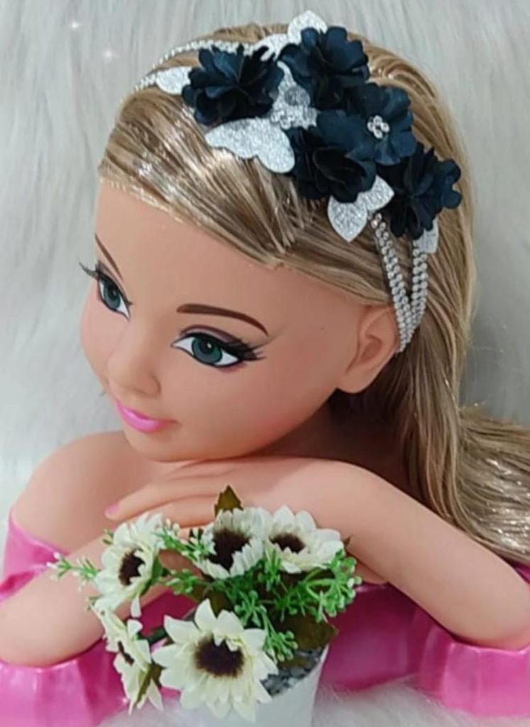 Faixa Belli Jardim Azul Petroleo com Prata