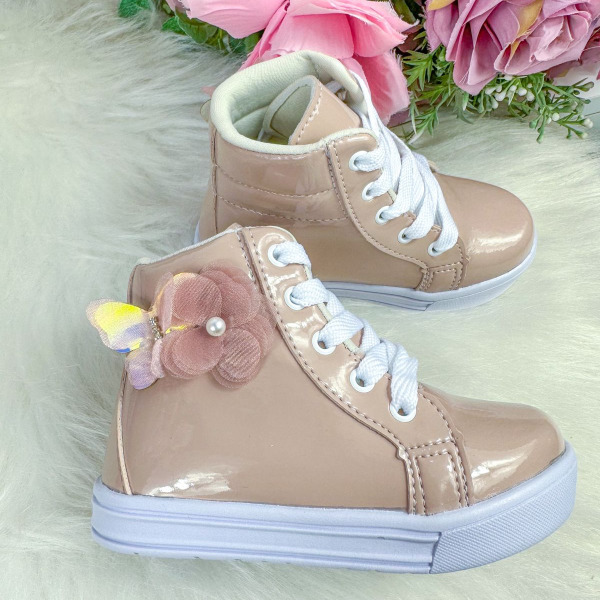 Tênis Bota D Milan Flores Nude