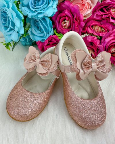 Sapatilha Flor Di MIla Baby Nude – Rose Gliter