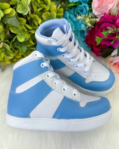 Tenis Bota D Milan Branco e Azul Bebe
