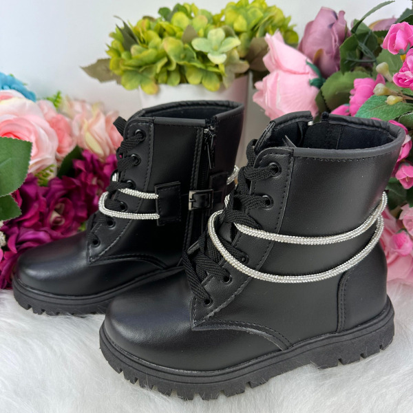 Bota Coturno Flor Di Mila Preta Fashion