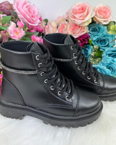 Bota/Coturno Ousadia Preta Adulta Strass