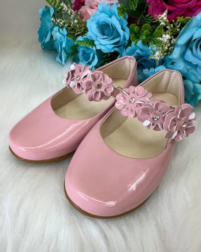 Sapatilha Bruninha Flores Nude – Rose