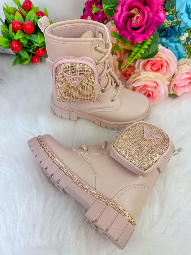 Bota/Coturno Nilqi Malu Bolsinha Cano Baixo Rose