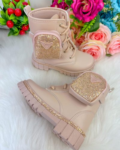 Bota/Coturno Nilqi Malu Bolsinha Cano Baixo Rose