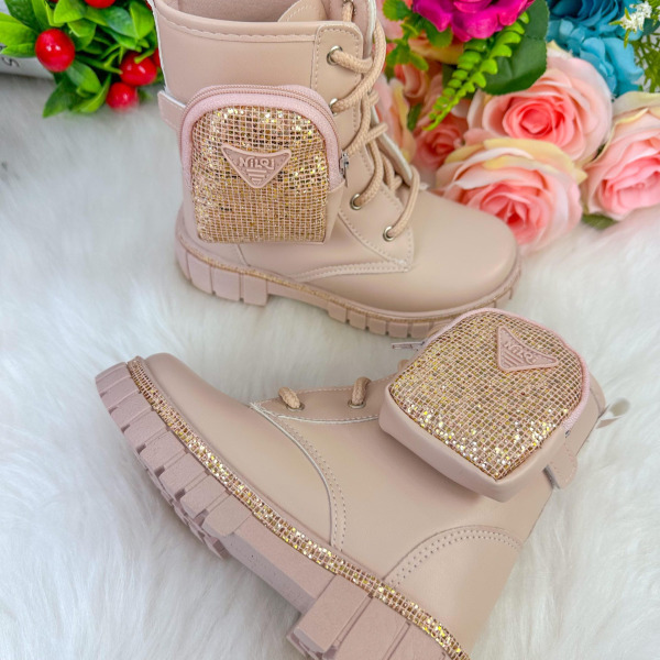 Bota/Coturno Nilqi Malu Bolsinha Cano Baixo Rose