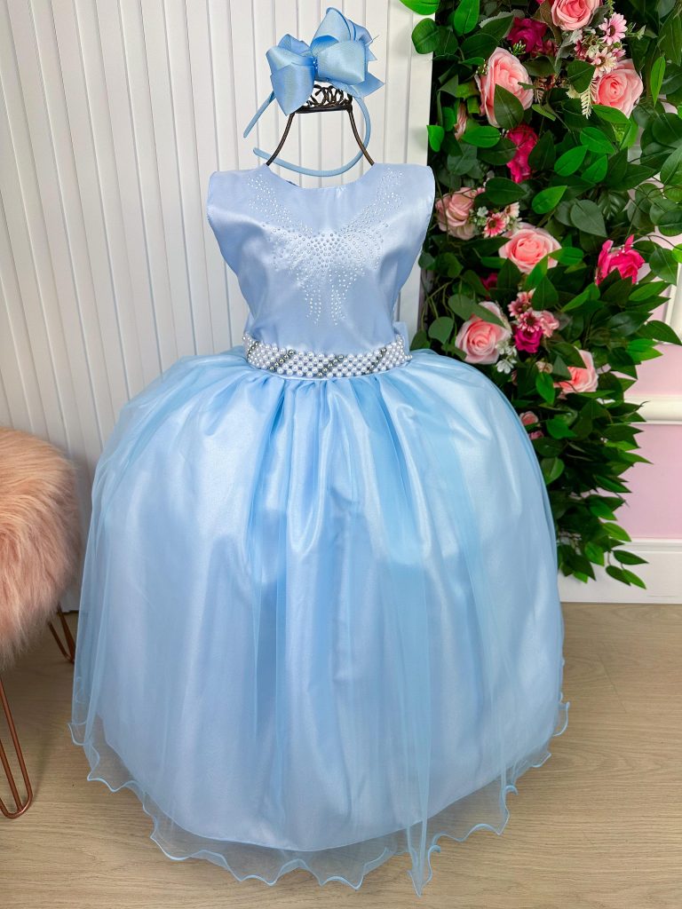 Vestido Marie Longo Larissa Azul Bebe