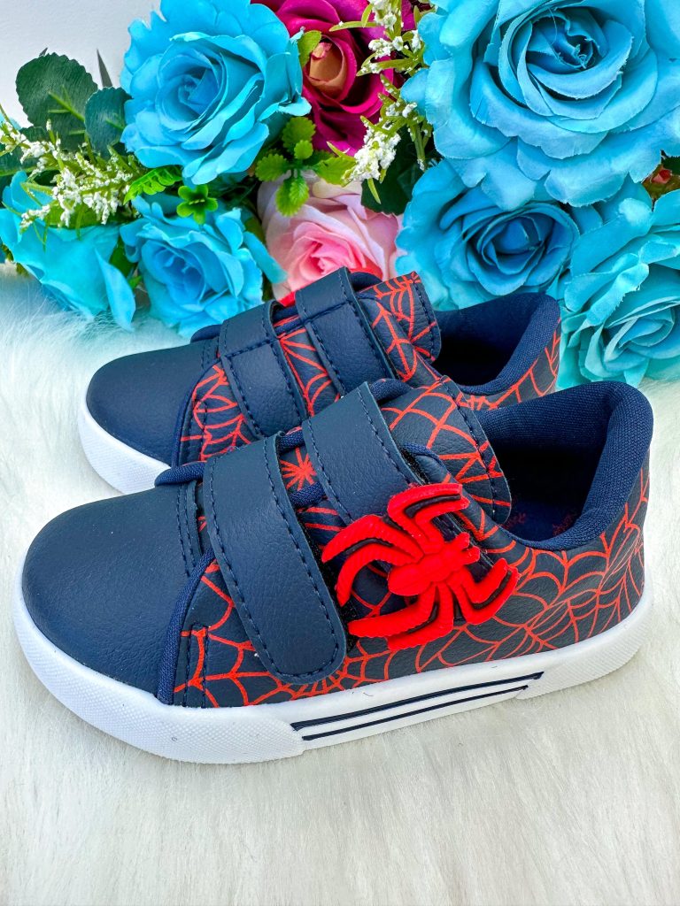 Tênis Encanto de Criança Homem Aranha Azul e Vermelho