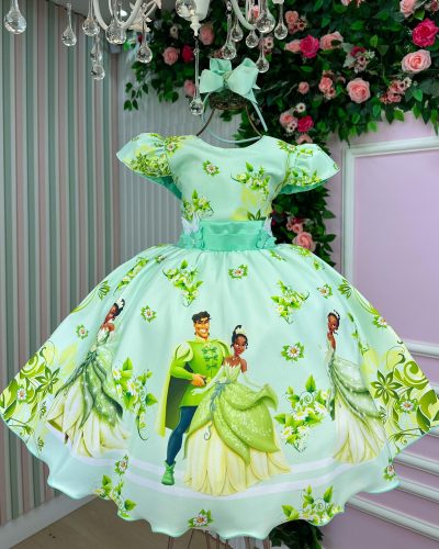 Vestido Temático Luxo Tiana A Princesa e o Sapo