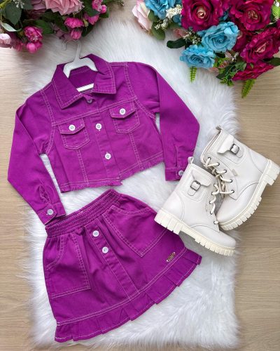 Conjunto Blogueirinha Inverno Mavi Jeans Violeta