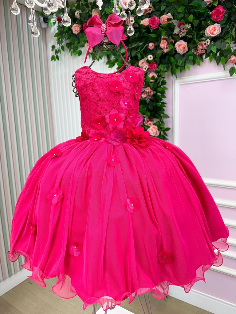 Vestido Juvenil Vila Lele Regata Flores Pink