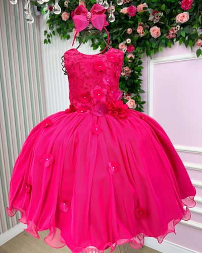 Vestido Juvenil Vila Lele Regata Flores Pink