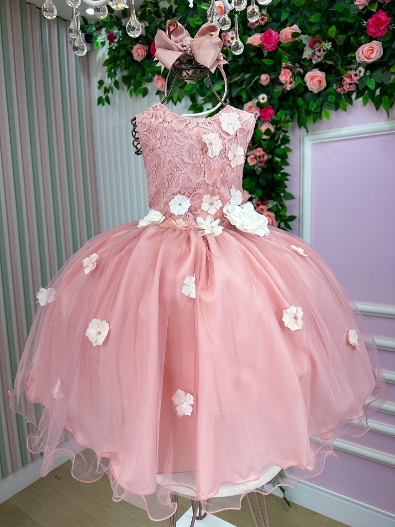 Vestido Juvenil Vila Lele Regata Flores Rose