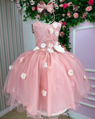 Vestido Juvenil Vila Lele Regata Flores Rose