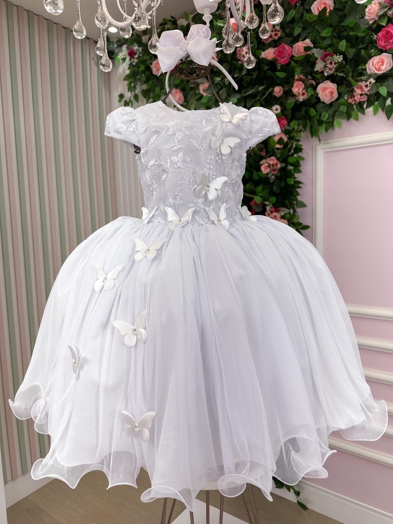 Vestido Juvenil – Midi Vila Lele Sabrina Branco