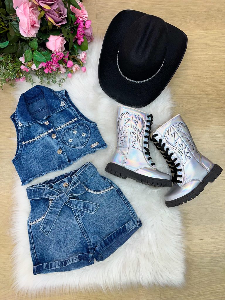 Conjunto Blogueirinha Boiadeira Marcely Jeans