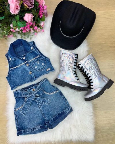 Conjunto Blogueirinha Boiadeira Marcely Jeans