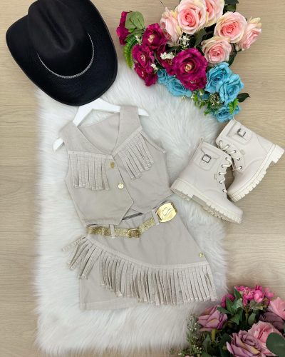 Conjunto Blogueirinha Boiadeira Maraisa Jeans Off