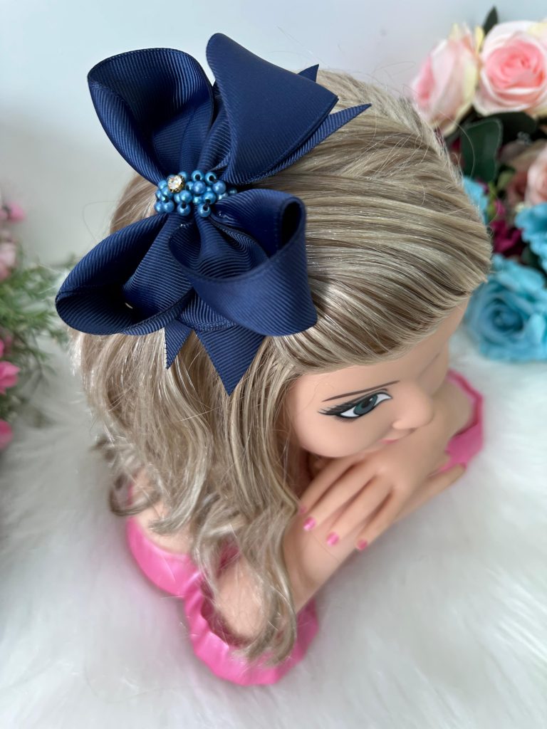 Laço Belli Strass Maria Alice Azul Marinho