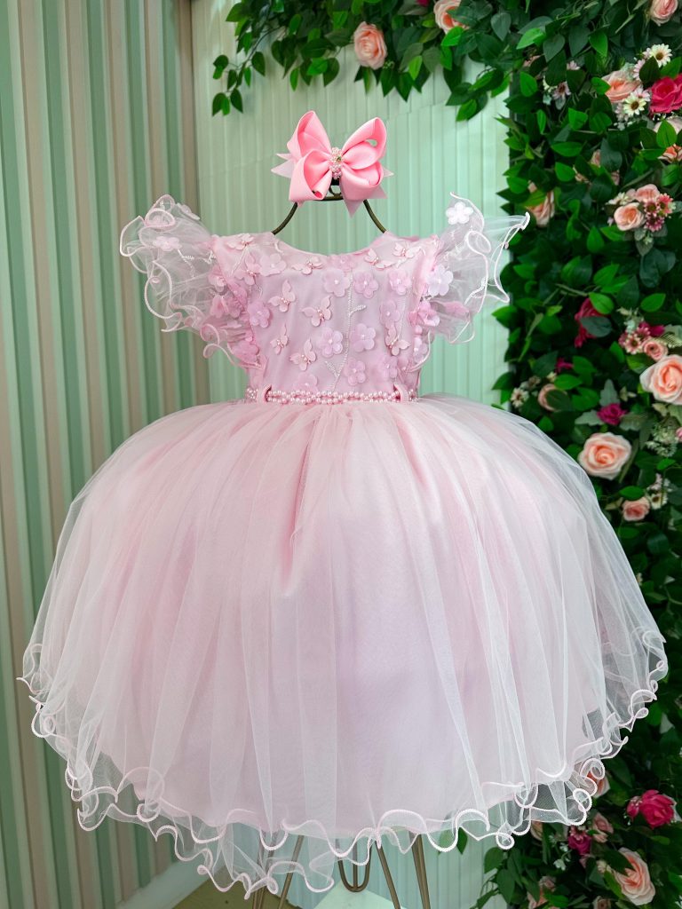 Vestido Menina Bonita Angelie Rosa Bebe