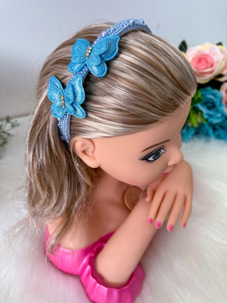 Tiara Belli Isabel Perolas e Borboletas Azul Bebe