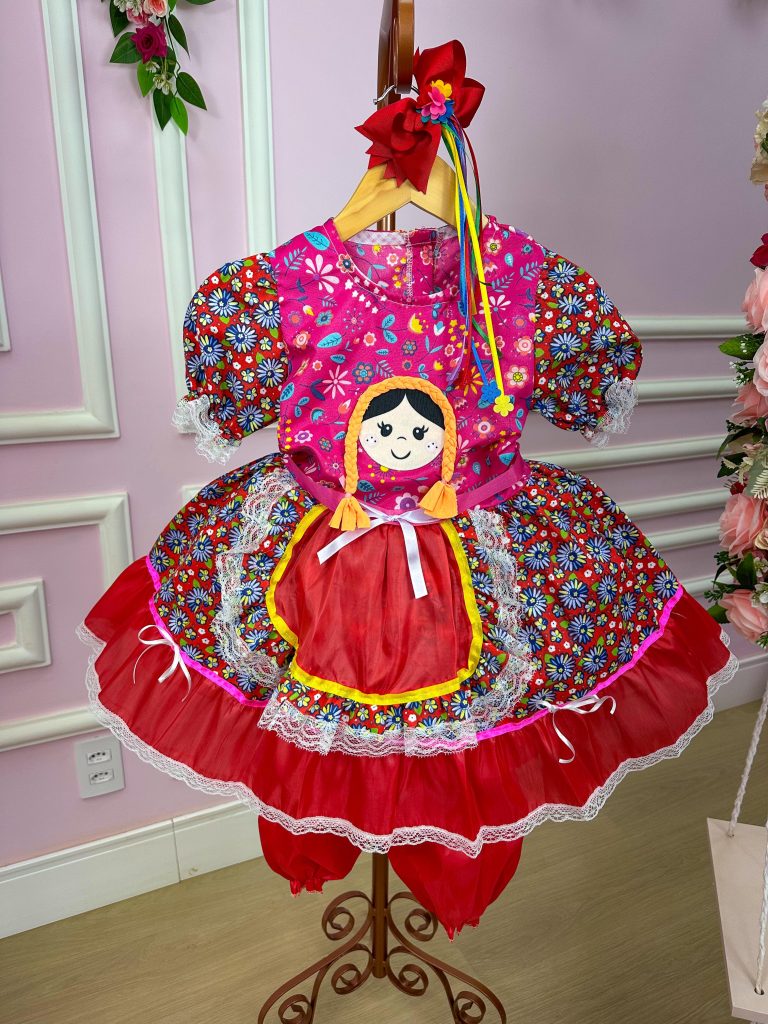 Vestido Junino Boneca Berenice