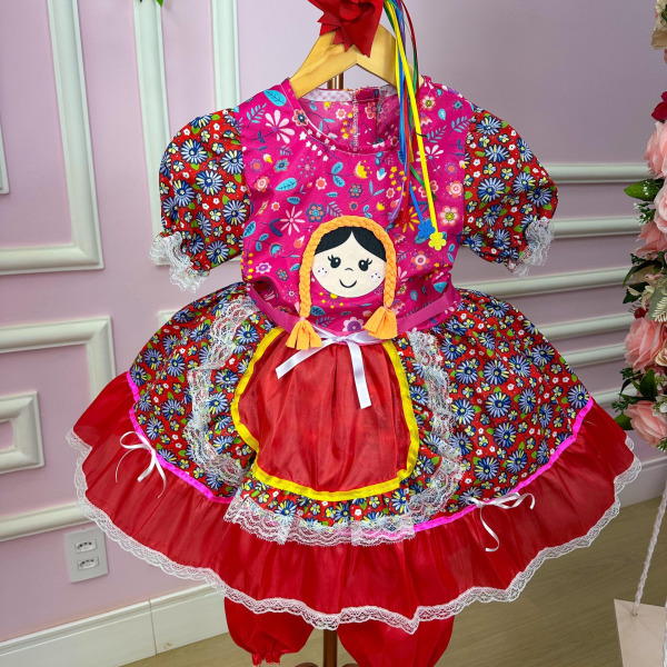 Vestido Junino Boneca Berenice