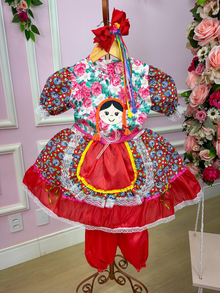 Vestido Junino Boneca Fiona