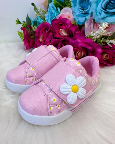 Tênis Encanto de Criança Florzinha Rosa