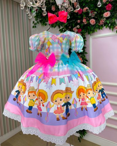 Vestido Marie Junino Luxo Quermesse das Cores