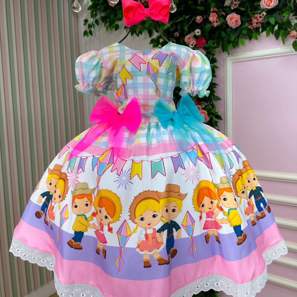 Vestido Marie Junino Luxo Quermesse das Cores