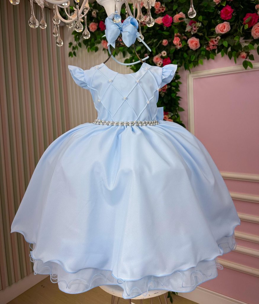 Vestido Ysa Kids Francine Azul Bebe