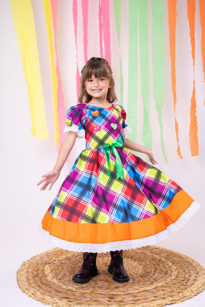 Vestido Marie Junino Luxo Quermesse do Luar