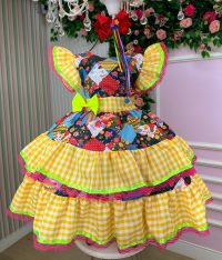 Vestido Junino Banana Club Luxo Quadrilha da Diversão