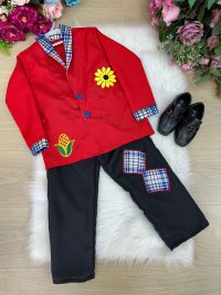 Conjunto Junino Princesa Belli Seu Zé Terno Vermelho