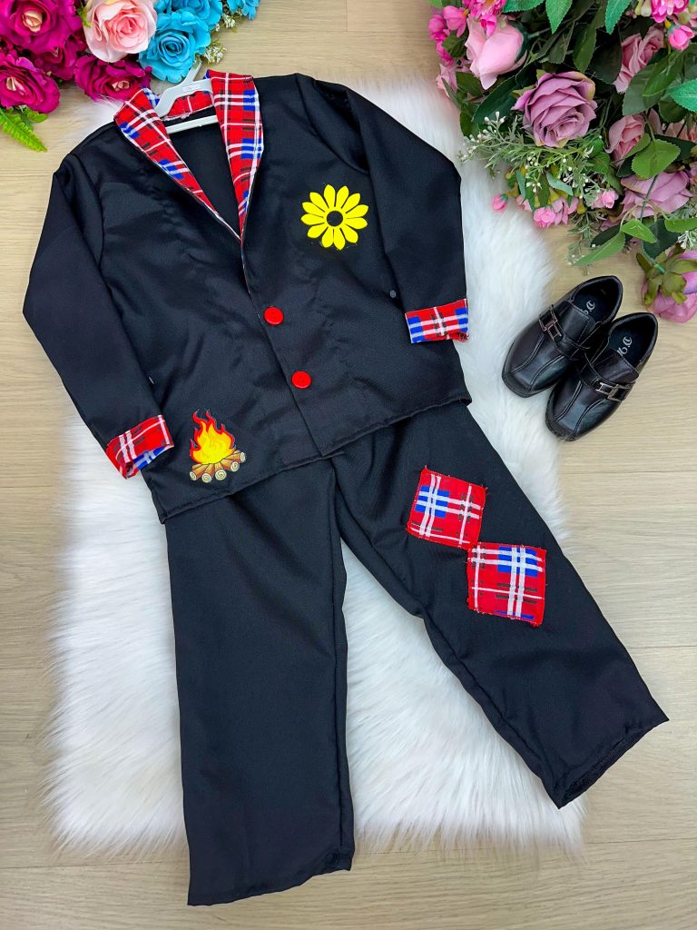 Conjunto Junino Princesa Belli Seu Juca Terno Preto