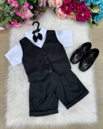 Conjunto Social Miss Cherry Leandro Colete Preto
