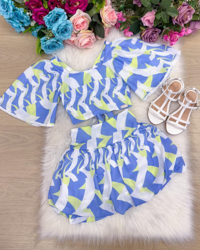 Conjunto Banana Club Alissa Azul e Verde