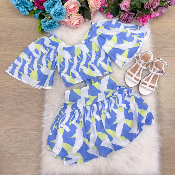 Conjunto Banana Club Alissa Azul e Verde