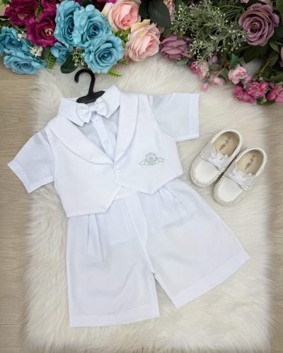 Conjunto Miss Cherry Meninos Bebe Felipe Shorts Branco