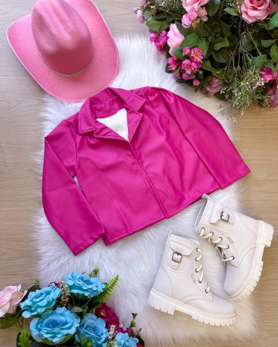 Jaqueta/Casaco Ysa Kids Corino Pink