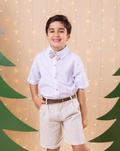 Conjunto Miss Cherry Social Linho Shorts Xadrez Heitor