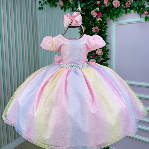 Vestido Infantil Marie Arco Iris Melissa- Candy