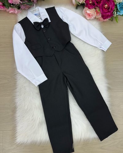 Conjunto Meninos Kanga Social Preto Colete