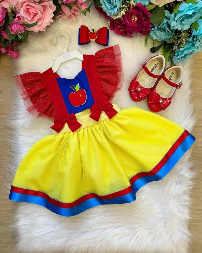 Romper/Vestido Princesa Belli Branca de Neve