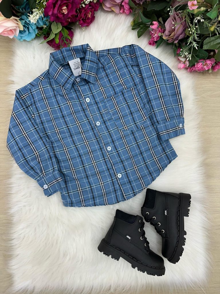 Camisa Xadrez Junina Mauro Azul