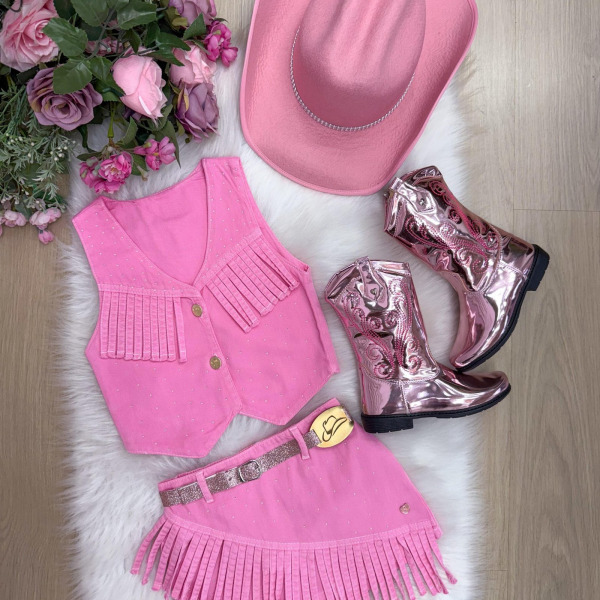 Conjunto Blogueirinha Boiadeira Maraisa Rosa