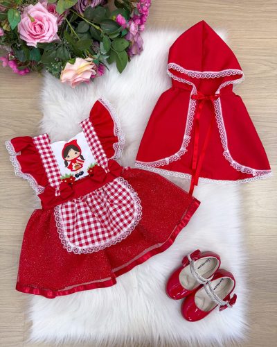 Romper/Vestido Princesa Belli Tematico Chapeuzinho Vermelho